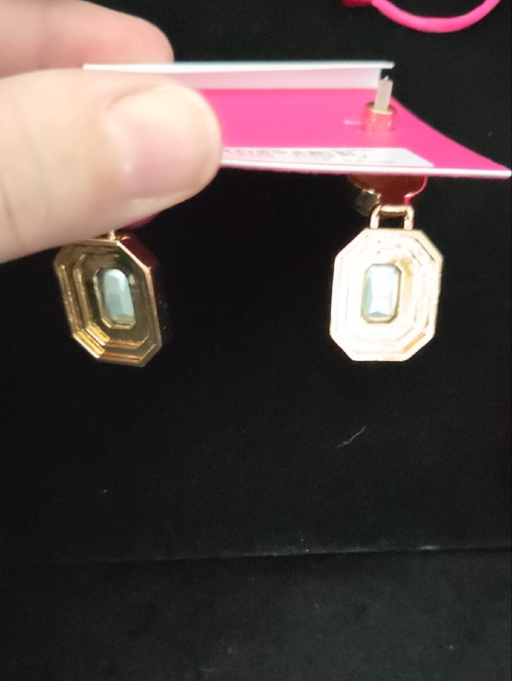 NWT Kurt Geiger London Signature Stone Gem Drop Earrings - Colorful Gold - Picture 8 of 9